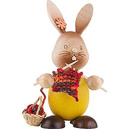 Snubby Bunny with Knitting  -  12cm / 4.7 inch