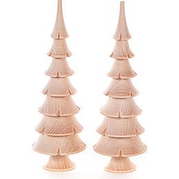 Solid Wood Trees  -  Natural  -  2 pieces  -  14,5cm / 5.7 inch