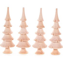 Solid Wood Trees - Natural - 4 pieces - 11 cm / 4.3 inch