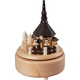 Spieldose Seiffener Kirche und Kurrende - 20 cm