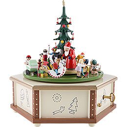 Spieldose Weihnachtsbescherung  -  24cm