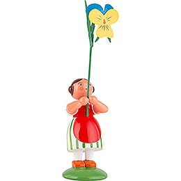 Summer Flower Girl with Pansy - 12 cm / 4.7 inch