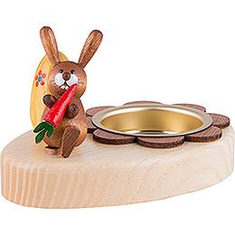 Tea Light Holder - Bunny with Carrot and Egg - 5 cm / 2 inch