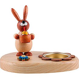 Tea Light Holder - Bunny with Chick - 10 cm / 3.9 inch