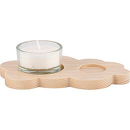 Tea Light Holder Cloud  -  Natural  -  without Angel  -  13x8cm / 5.1x3.1 inch