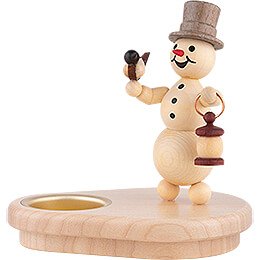 Tea Light Holder - Snowman with Lantern - 12 cm / 4.7 inch