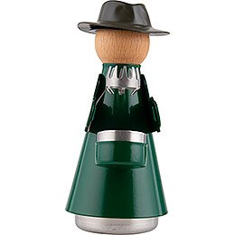 The Incense Cone Man with Hat and Cap Green - 15 cm / 5.9 inch