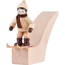 Thiel-Figur Skispringer mit Schanze - 2-teilig - natur - 7 cm