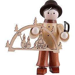 Thiel Figurine  -  Candle Arch Seller with Jigsaw  -  natural  -  6cm / 2.4 inch
