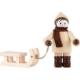 Thiel Figurine - Sledge Child - natural - 5,8 cm / 2.3 inch