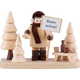 Thiel Figurine - Tree Seller on Base - 6 cm / 2.4 inch