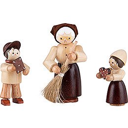 Thiel Figurines  -  Hansel, Gretel and Witch  -  3 pieces  -  natural  -  6cm / 2.4 inch