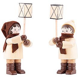 Thiel Figurines - Lantern Children - natural - Set of Two - 7 cm / 2.8 inch