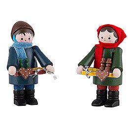 Thiel Figurines - Striezel Children - coloured - Set of Two - 6 cm / 2.4 inch