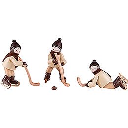 Thiel Figurines - Winter Children Ice Hockey - 3 pieces - natural - 6,5 cm / 2.6 inch