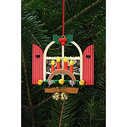 Tree Ornament - Advent Window with Candle Arch - 7,6x7,0 cm / 3x3 inch