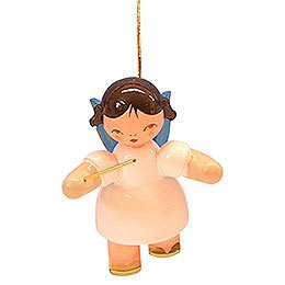 Tree Ornament - Angel Conductor - Blue Wings - Floating - 5,5 cm / 2,1 inch
