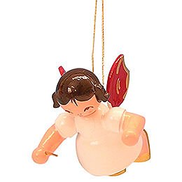 Tree Ornament  -  Angel Conductor  -  Red Wings  -  Floating  -  5,5cm / 2,1 inch