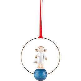 Tree Ornament - Angel with Bell - 7 cm / 2.8 inch