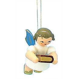 Tree Ornament - Angel with Bible - Blue Wings - Floating - 6 cm / 2,3 inch