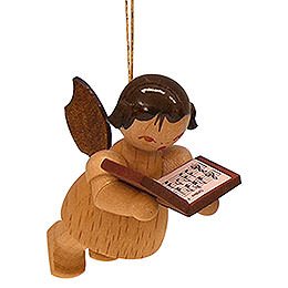 Tree Ornament - Angel with Book - Natural Colors - Floating - 5,5 cm / 2,1 inch