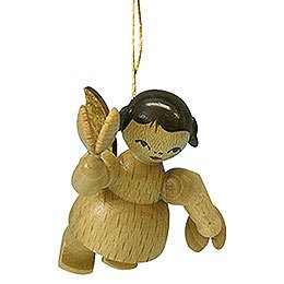 Tree Ornament - Angel with Castanet - Natural Colors - Floating - 5,5 cm / 2,1 inch