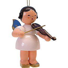 Tree Ornament - Angel with Cello - Blue Wings - 9,5 cm / 3.7 inch