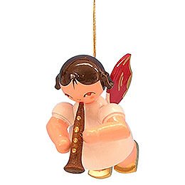 Tree Ornament - Angel with Clarinet - Red Wings - Floating - 5,5 cm / 2,1 inch