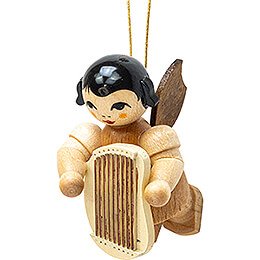 Tree Ornament - Angel with Classic Lyra - Natural Colors - Floating - 5,5 cm / 2.2 inch