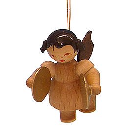 Tree Ornament - Angel with Cymbal - Natural Colors - Floating - 5,5 cm / 2,1 inch