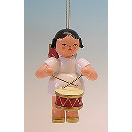 Tree Ornament - Angel with Drum - Red Wings - 9,5 cm / 3.7 inch
