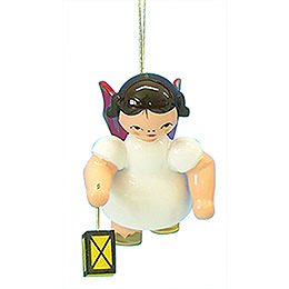 Tree Ornament - Angel with Lantern - Red Wings - Floating - 6 cm / 2,3 inch