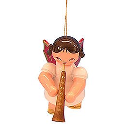 Tree Ornament - Angel with Oboe - Red Wings - Floating - 5,5 cm / 2,1 inch