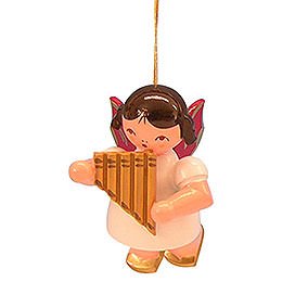Tree Ornament - Angel with Pan Pipe - Red Wings - Floating - 5,5 cm / 2,1 inch