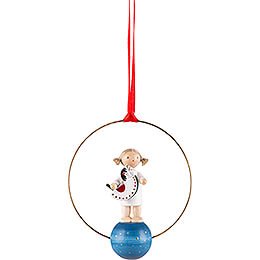 Tree Ornament - Angel with Rocking Horse - 7 cm / 2.8 inch