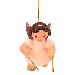 Tree Ornament  -  Angel with Triangle  -  Red Wings  -  Floating  -  5,5cm / 2,1 inch