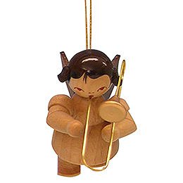 Tree Ornament - Angel with Trombone - Natural Colors - Floating - 5,5 cm / 2,1 inch
