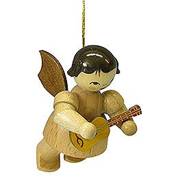 Tree Ornament - Angel with Ukulele - Natural Colors - Floating - 5,5 cm / 2,1 inch