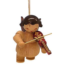 Tree Ornament - Angel with Violin - Natural Colors - Floating - 5,5 cm / 2,1 inch