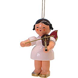 Tree Ornament - Angel with Violin - Red Wings - 9,5 cm / 3.7 inch