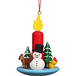 Tree Ornament Candle with Snowman  -  5,4x7,4cm / 2.2x2.9 inch