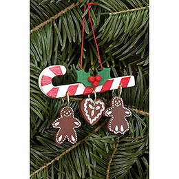 Tree Ornament - Candy with Ginger Bread - 7,0x5,4 cm / 2.8x2.1 inch