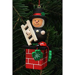 Tree Ornament - Chimney Sweep on Chimney - 3,0x7,8 cm / 1x3 inch