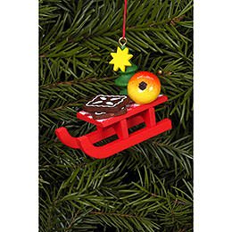 Tree Ornament - Christmas-Sleigh - 5,3x4,3 cm / 2x2 inch