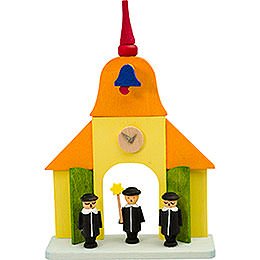 Tree Ornament - Church with Carolers - 9 cm / 3.5 inch