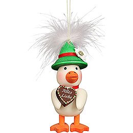 Tree Ornament  -  Feather Duckling Bavarian  -  10cm / 3.9 inch