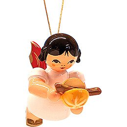 Tree Ornament - Floating Angel with Bratwurst Roll - Red Wings - 5,5 cm / 2.2 inch