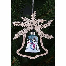 Tree Ornament - Glass Bell - Snowman - 3 pcs. - 9x8 cm / 3.5x3.1 inch