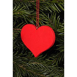 Tree Ornament  -  Heart Red  -  5,7x4,5cm / 2x2 inch