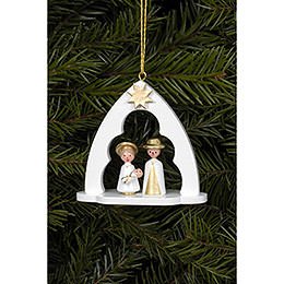 Tree Ornament - Holy Family White - 6,5x6,2 cm / 2.5x2.4 inch